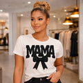 Mama Knit Bow Statement Tee (Black)